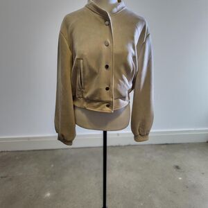 New Size Small Truth by Republic Faux Suede bomber button up Jacket
